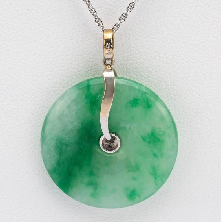 Round Jade Diamond Gold Pendant at 1stDibs jade diamond pendant, jade