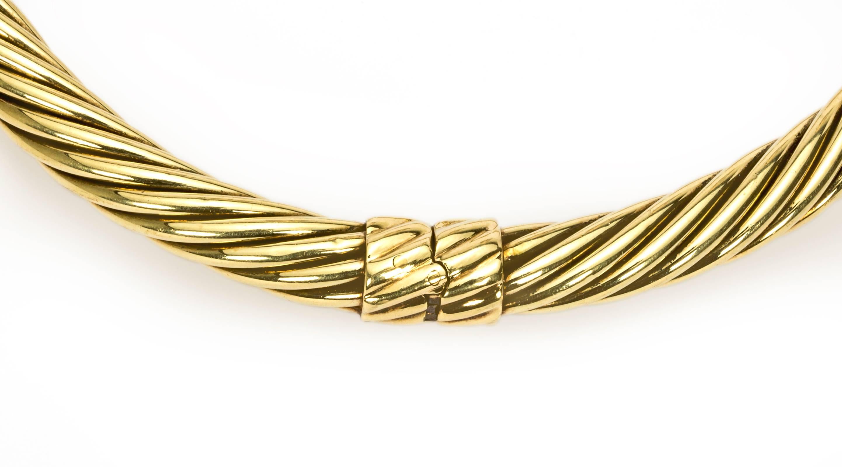 David Yurman Gold Emerald Neck Collar 1