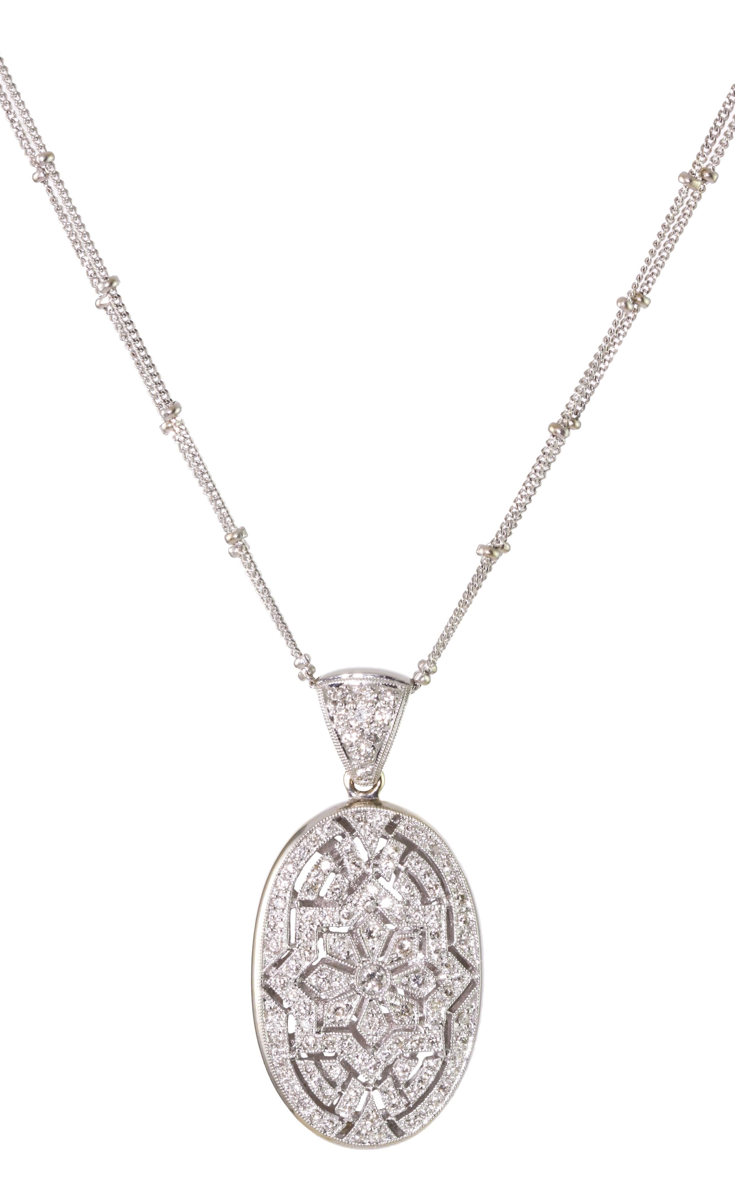 Diamond Pendant Necklace In Excellent Condition In Summerland, CA