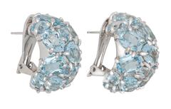 Dazzling Aquamarine Ear Clips