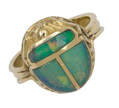 David Tallman Opal Gold Scarab Ring