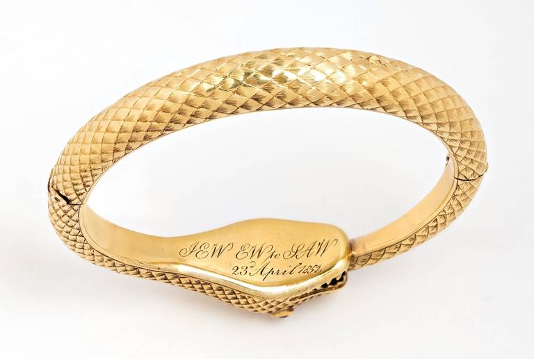 1850s Enduring Love Ruby Gold Snake Bracelet At 1stdibs 1850s Enduring Love Ruby Gold Snake Bracelet In Excellent Condition For Summerland Ca