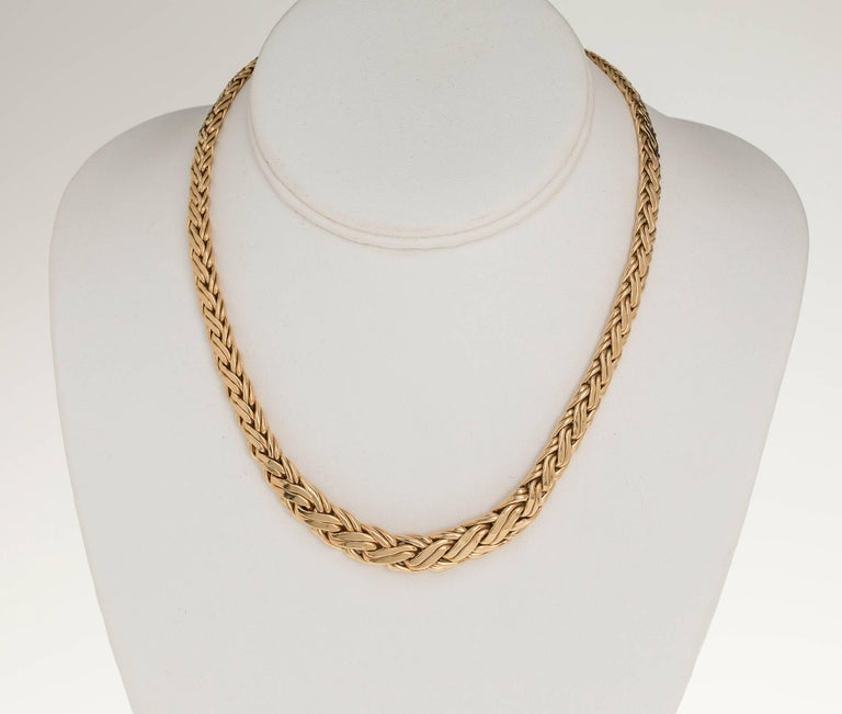 Tiffany and Co. Woven Gold Necklace at 1stDibs | gold woven necklace
