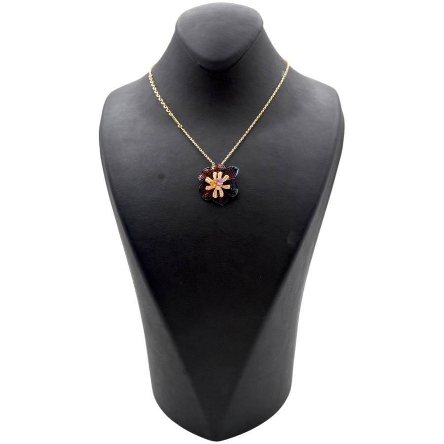 Taglio ovale Collana in oro 14K con preziosi 122701 in vendita