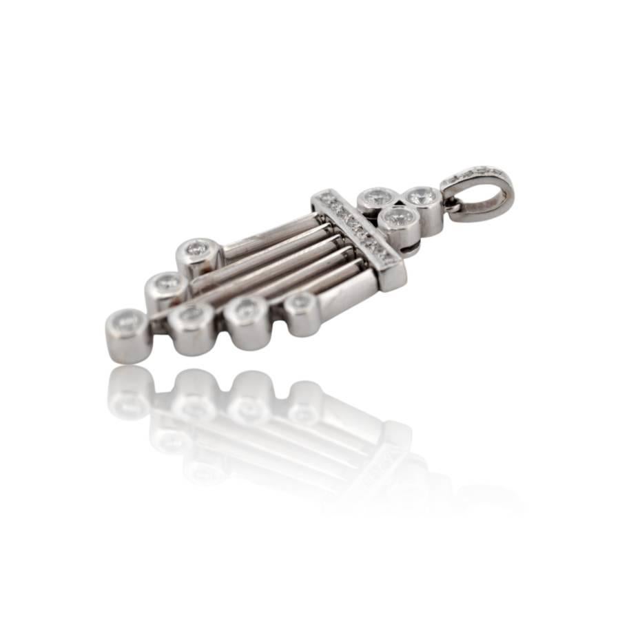 Pendente in oro bianco 18K con diamanti naturali_124216 in vendita