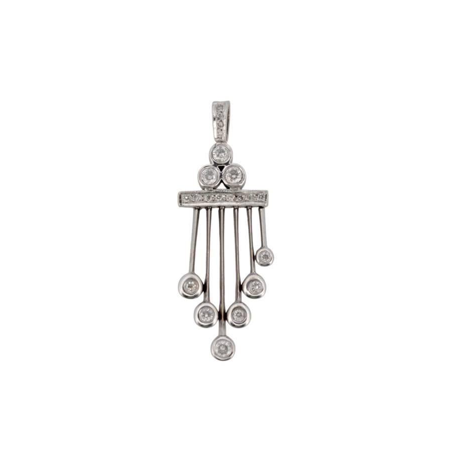 Donna Pendente in oro bianco 18K con diamanti naturali_124216 in vendita