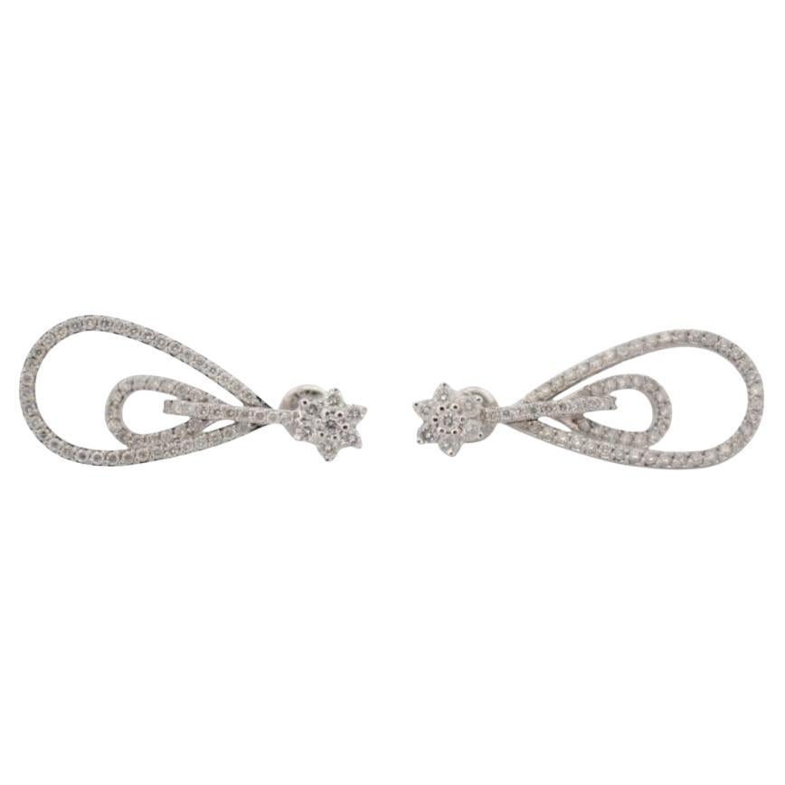 Orecchini in oro bianco 18K con diamanti naturali_124223 in vendita