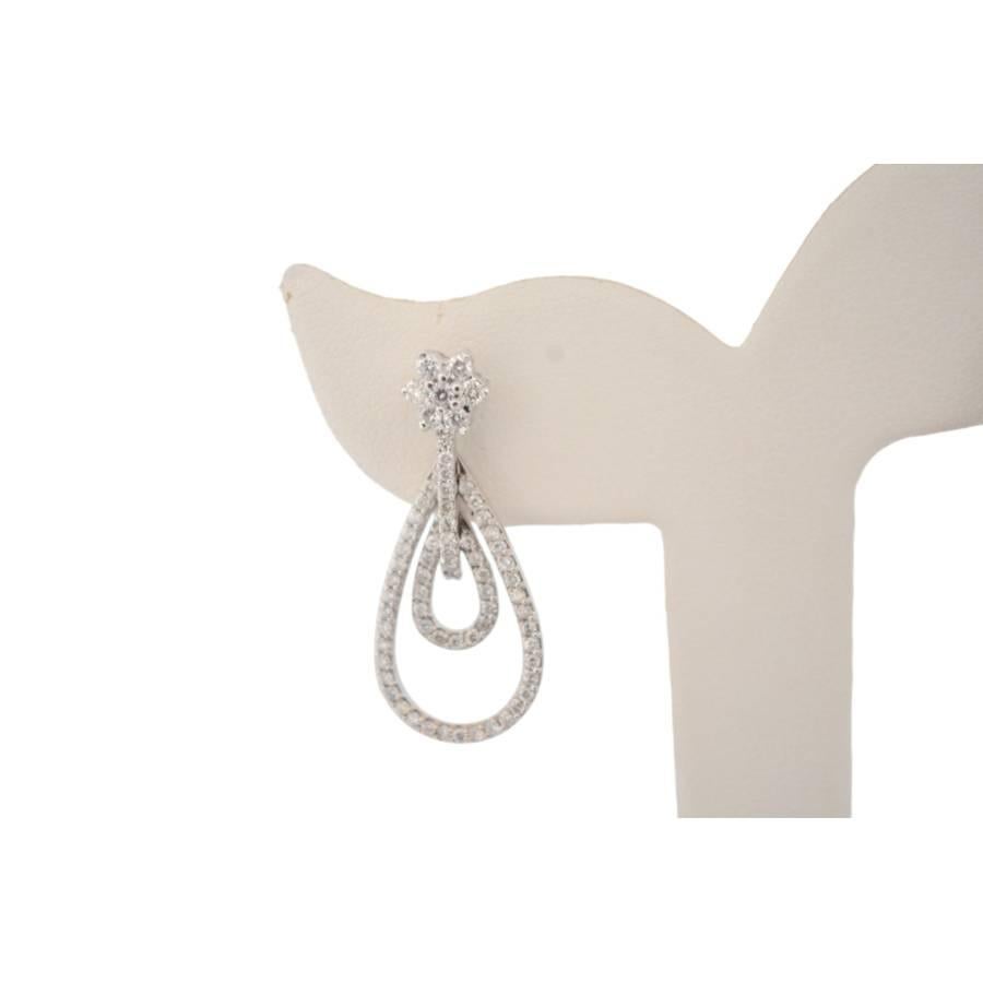 Orecchini in oro bianco 18K con diamanti naturali_124223 In condizioni ottime in vendita a București, București