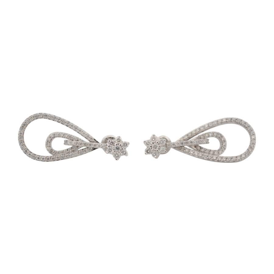 Donna Orecchini in oro bianco 18K con diamanti naturali_124223 in vendita