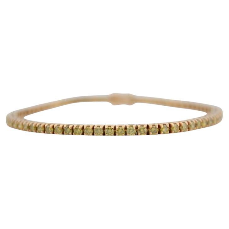 Bracelet en or jaune 18K avec diamants naturels jaunes_123006 en vente