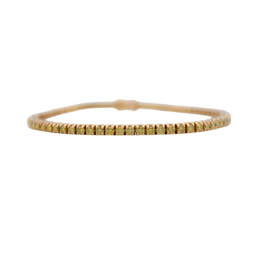 Bracelet en or jaune 18K avec diamants naturels jaunes_123006 Excellent état - En vente à București, București