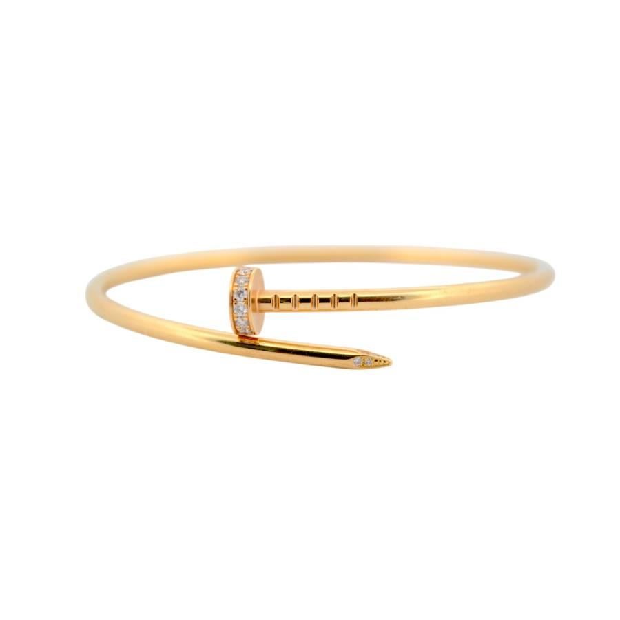 Bracciale Cartier Just on Clou in oro giallo 18 carati con diamanti naturali_123001 In condizioni ottime in vendita a București, București