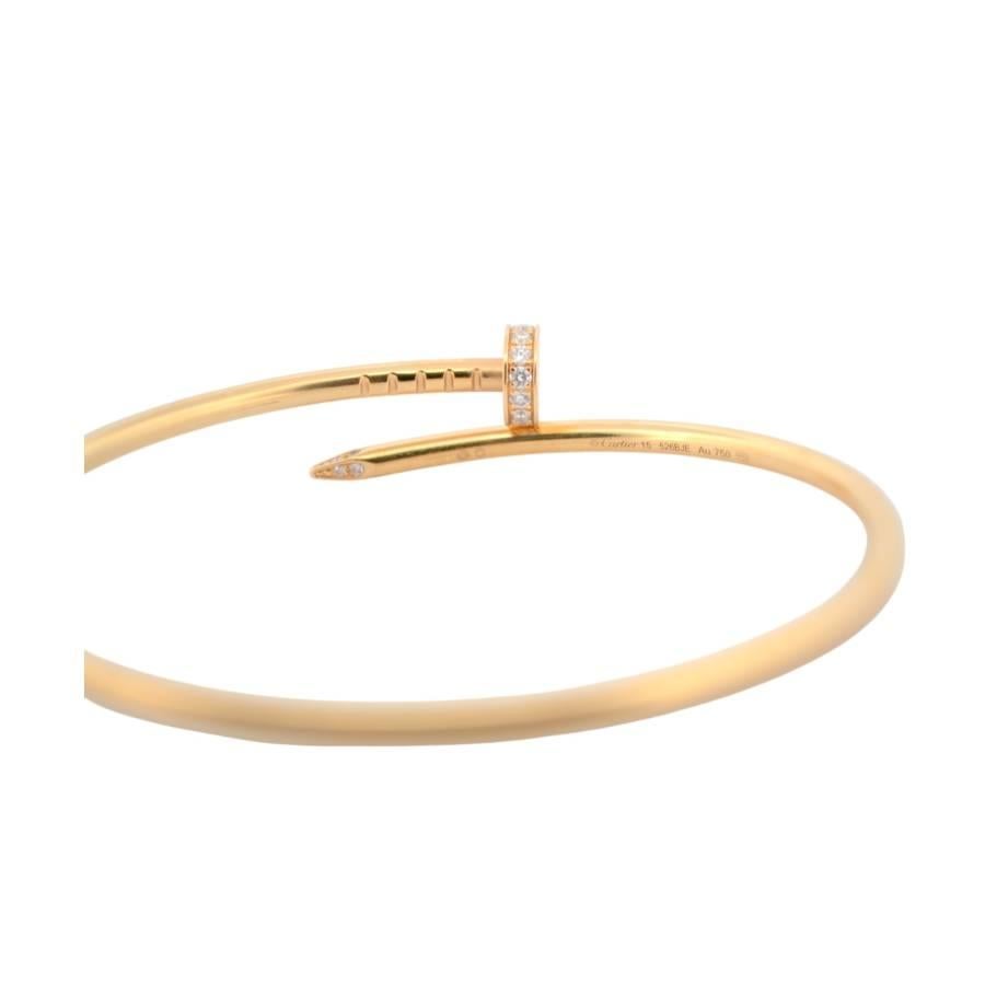 Bracciale Cartier Just on Clou in oro giallo 18 carati con diamanti naturali_123001 in vendita 2