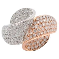 Anello in oro bianco e rosa 18K con diamanti naturali_125696