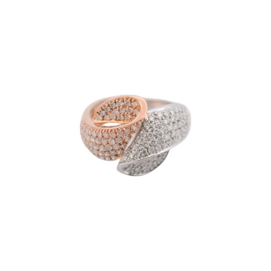 Donna Anello in oro bianco e rosa 18K con diamanti naturali_125696 in vendita