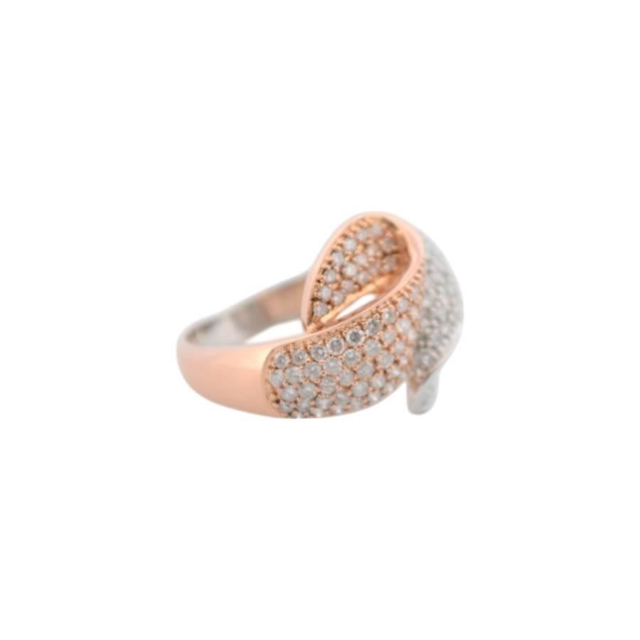 Anello in oro bianco e rosa 18K con diamanti naturali_125696 in vendita 1