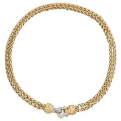 David Yurman Diamond Gold Double Rope Link Necklace