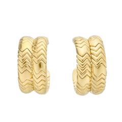 Bulgari "Spiga" Gold Hoop Earrings