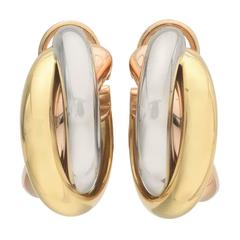 Cartier ​Tricolor Gold "Trinity" Hoop Earrings