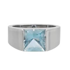 Cartier Buff-Top Aquamarine Gold Ring