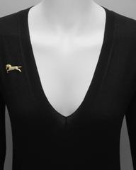 Diamond Gold Galloping Horse Pin