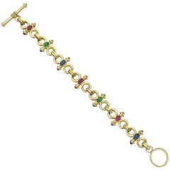 Gem-Set Gold Link Bracelet