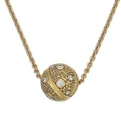 Alex Sepkus Diamond Gold Ball Pendant Necklace