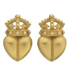 Kieselstein-Cord Coronet Gold Earclips