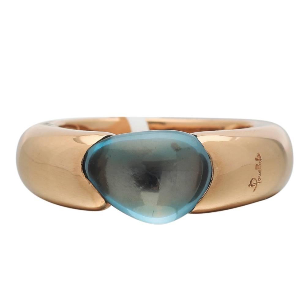 Pomellato Sassi Blue Topaz Gold Ring For Sale at 1stdibs