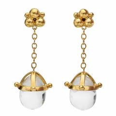 Temple St. Clair Rock Crystal Gold Drop Earrings