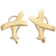 Tiffany & Co. Paloma Picasso "X" Gold Earclips