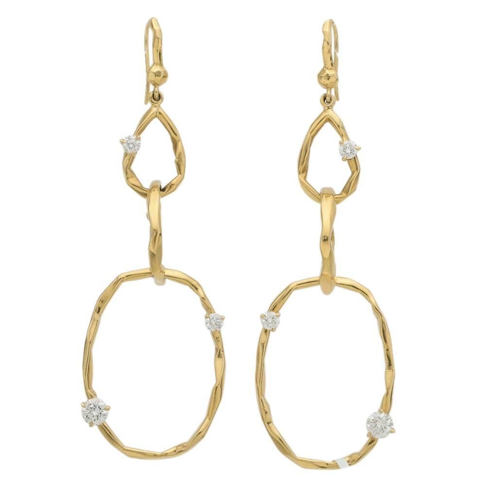 Mimi So Diamond Gold Hoop Pendant Earrings