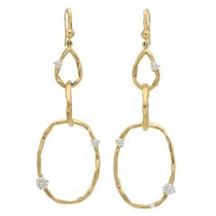 Mimi So Diamond Gold Hoop Pendant Earrings