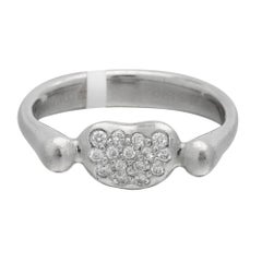 Tiffany & Co. Elsa Peretti Diamond Platinum Heart Ring
