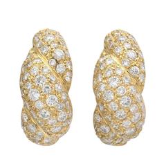 Diamond Gold Half Hoop Earclips