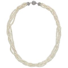 Antique 4-Strand Natural Seed Pearl Necklace