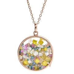 Loquet London Multicolored Gem Gold Pendant Necklace