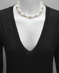 Pearl and Multicolored Gemstone Bead Necklace