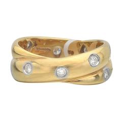Tiffany & Co. Etoile Diamond Gold Double Band Ring