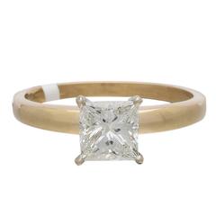 Princess-Cut Diamond Gold Solitaire Engagement Ring