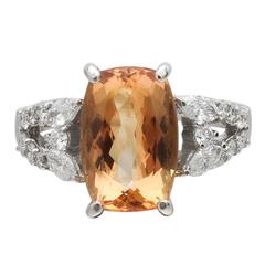 Imperial Topaz Diamond Platinum Ring