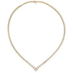 Graduated Diamond "V" Line Necklace