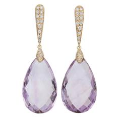 Italian Amethyst and Diamond Drop Earrings