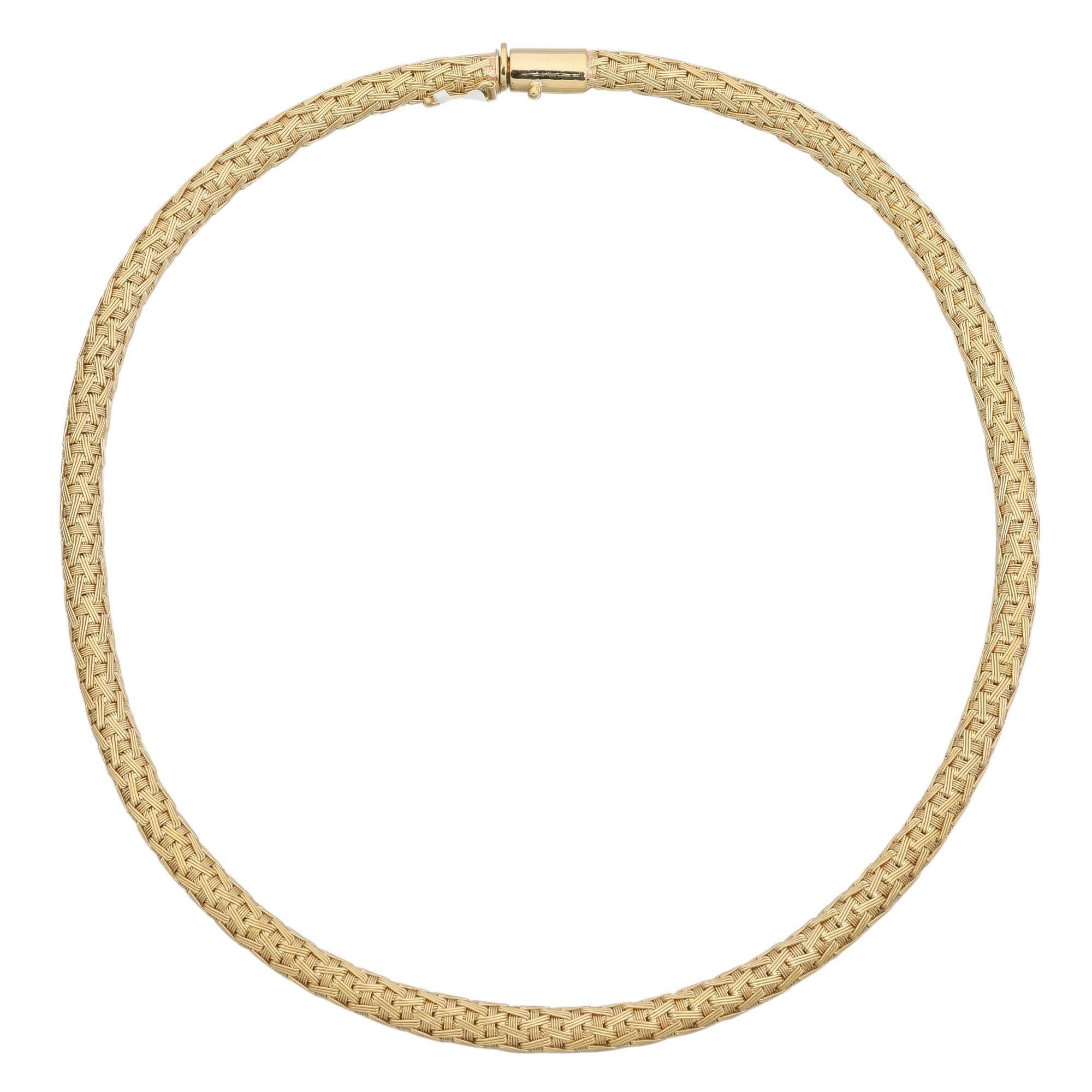 Italian Woven Gold Necklace