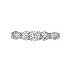 Dior Platinum Diamond Fluted Band Ring 5