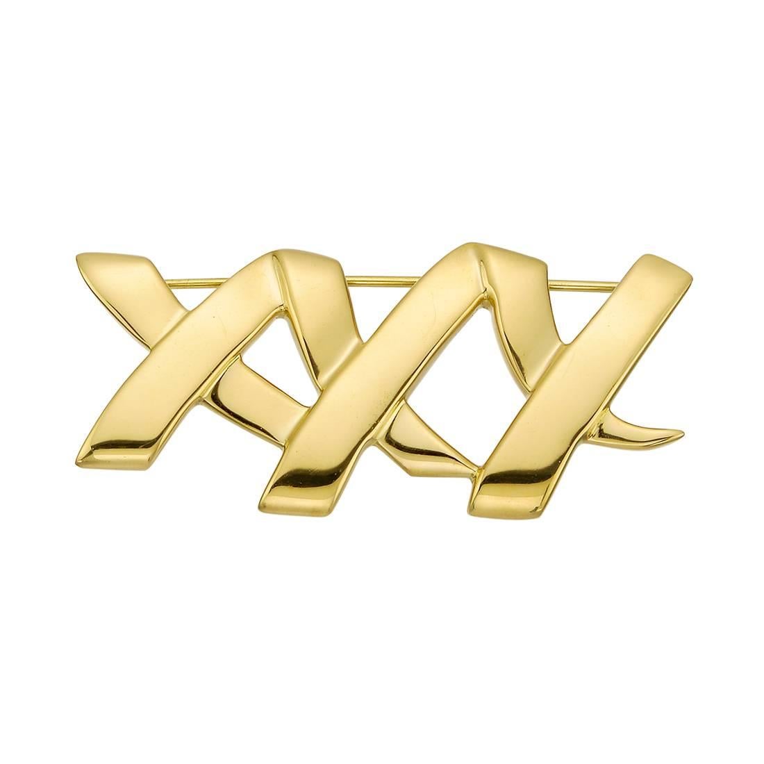 Tiffany & Co. ​​Paloma Picasso Yellow Gold 'XXX' Pin