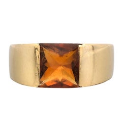 Vintage Cartier Gold and Citrine Tank Ring
