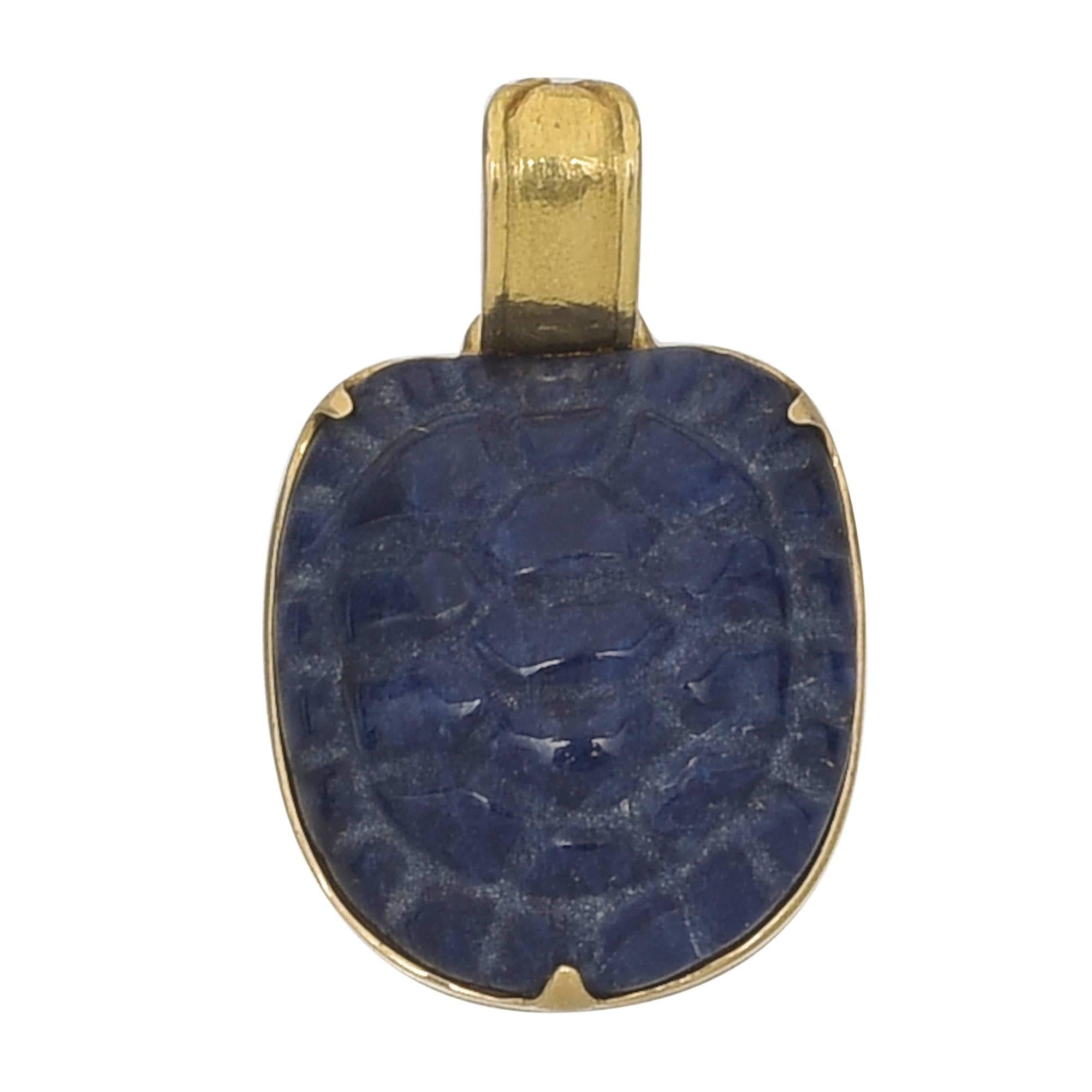 Lalaounis Lapis Lazuli Turtle Shell Pendant