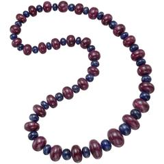 Ruby Sapphire Bead Necklace 5