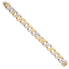 Bulgari White and Yellow Gold Curb Link Bracelet